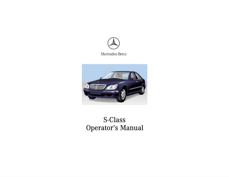 Imagen de la primera página del manual del dispositivo S-Class (2002)