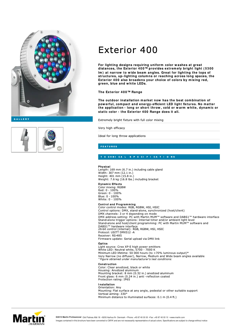 Imagen de la primera página del manual del dispositivo Exterior 400