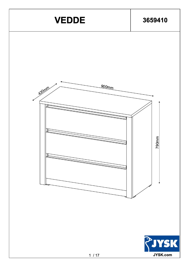Imagen de la primera página del manual del dispositivo Vedde (90x80x43)