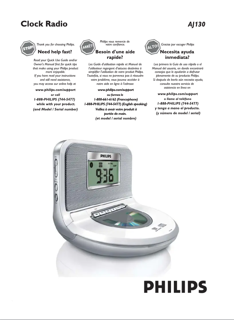 Imagen de la primera página del manual del dispositivo AJ130