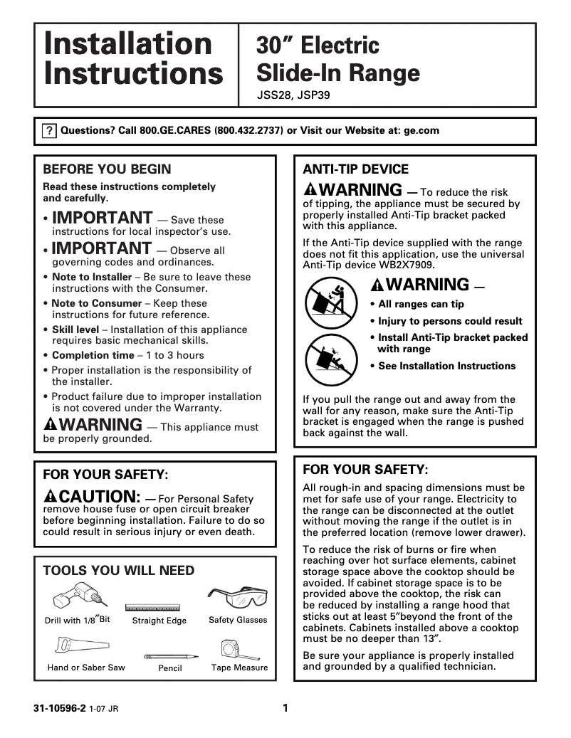 Imagen de la primera página del manual del dispositivo JSS28BKBB