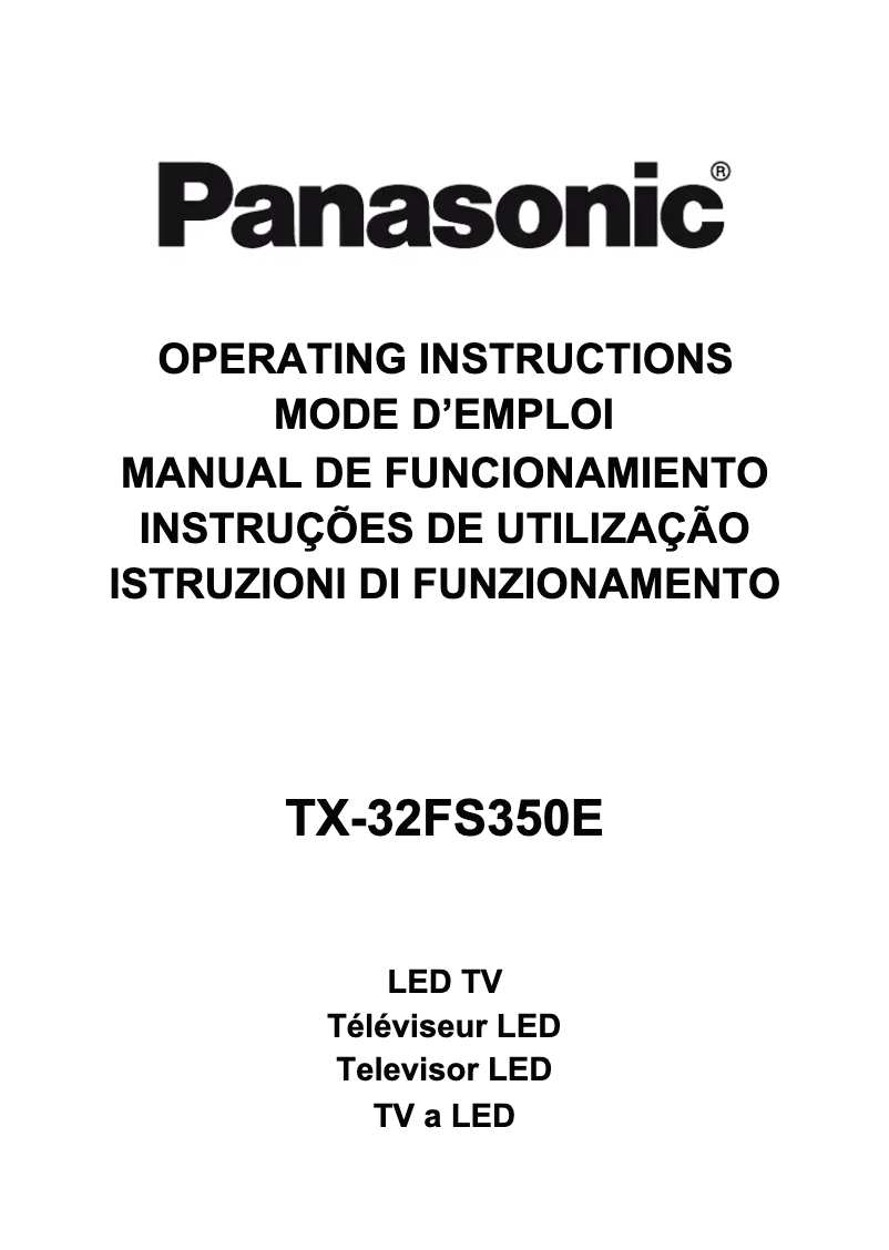 Página 1 del manual Manual de usuario Panasonic Viera TX-32FS350E