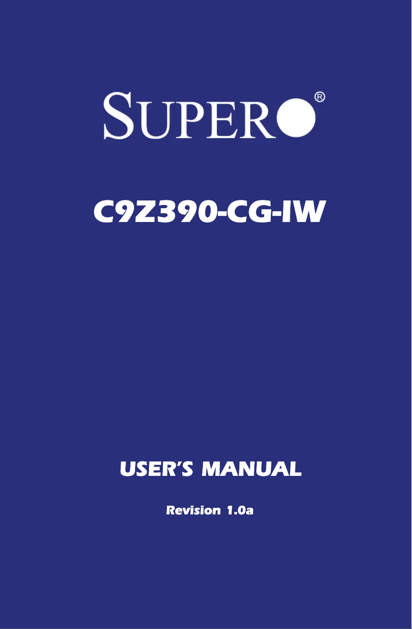 Imagen de la primera página del manual del dispositivo C9Z390-CG-IW