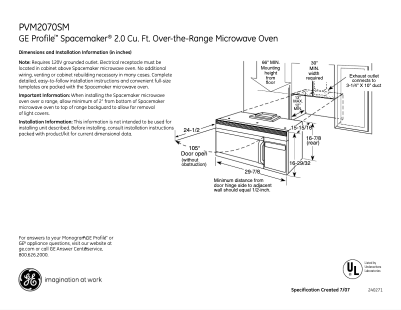 Imagen de la primera página del manual del dispositivo Spacemaker PVM2070SMSS