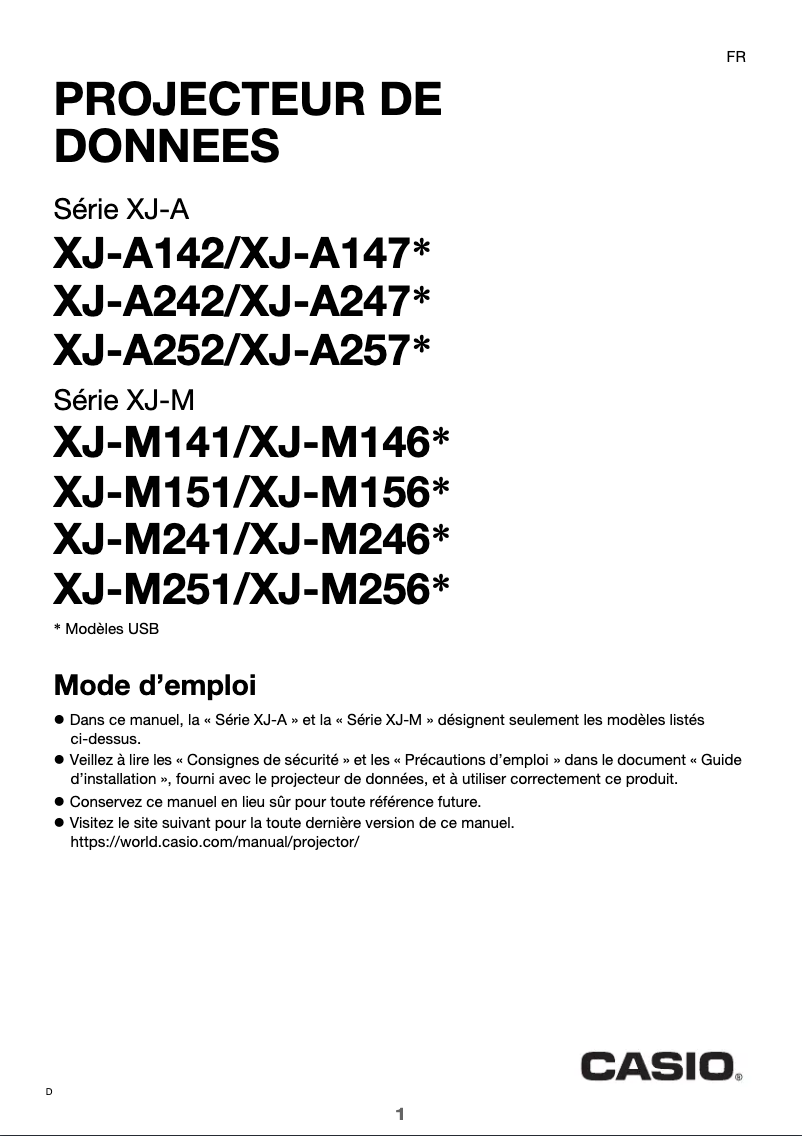 Imagen de la primera página del manual del dispositivo XJ-M141