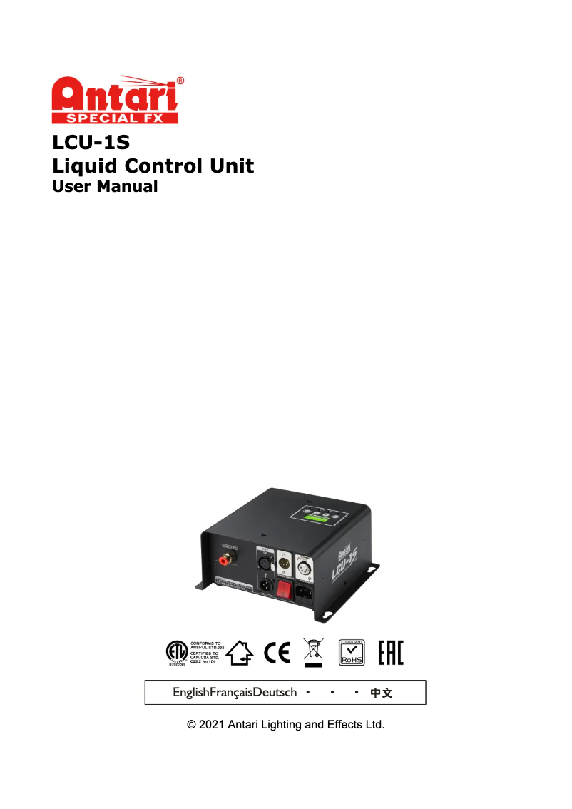 Imagen de la primera página del manual del dispositivo LCU-1S