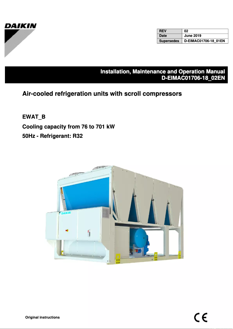 Página nº 1 - Guía de instalación Daikin EWADH14T-SSB2