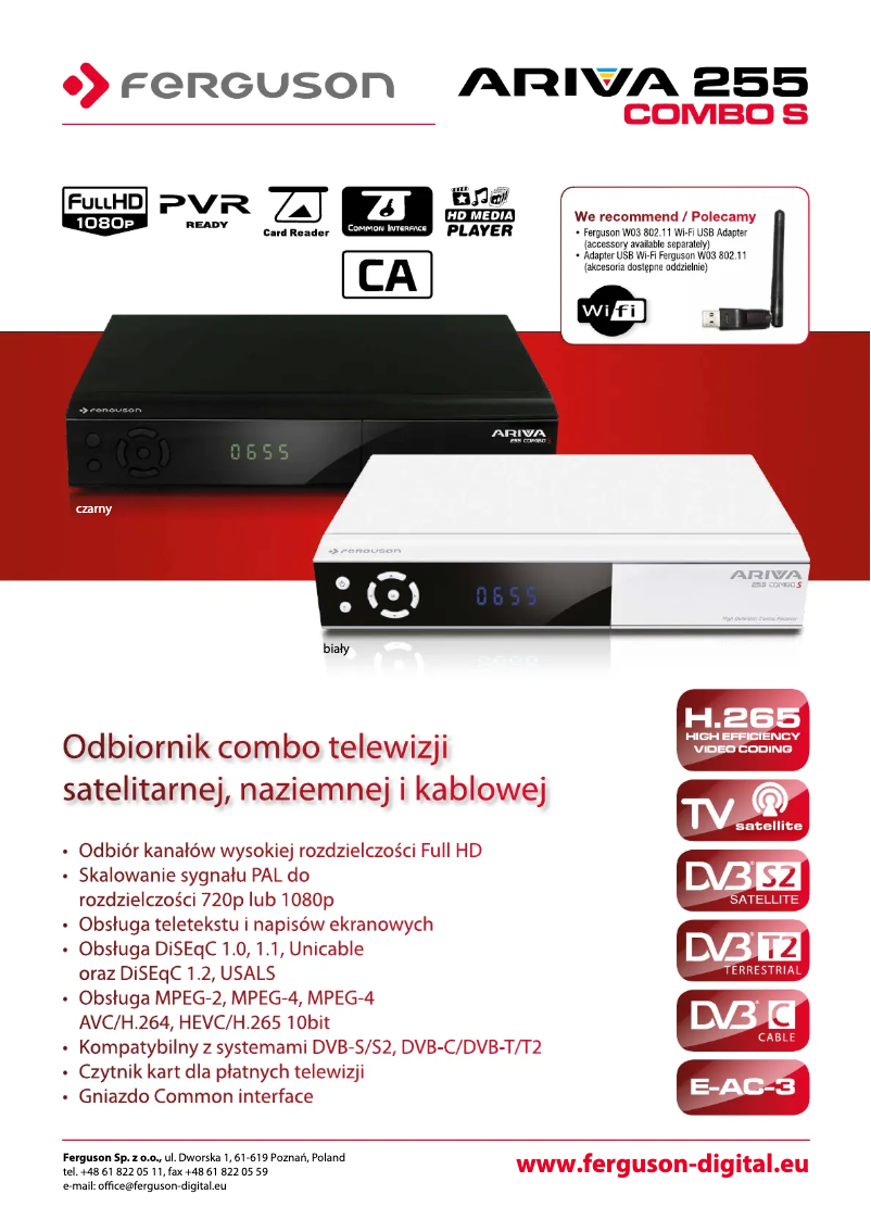 Página 1 del manual Ficha técnica Ferguson Ariva 255Combo S