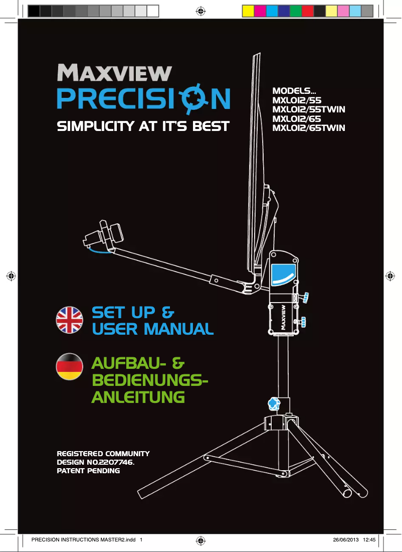 Página 1 del manual Manual de usuario Maxview Precision MXL012-65