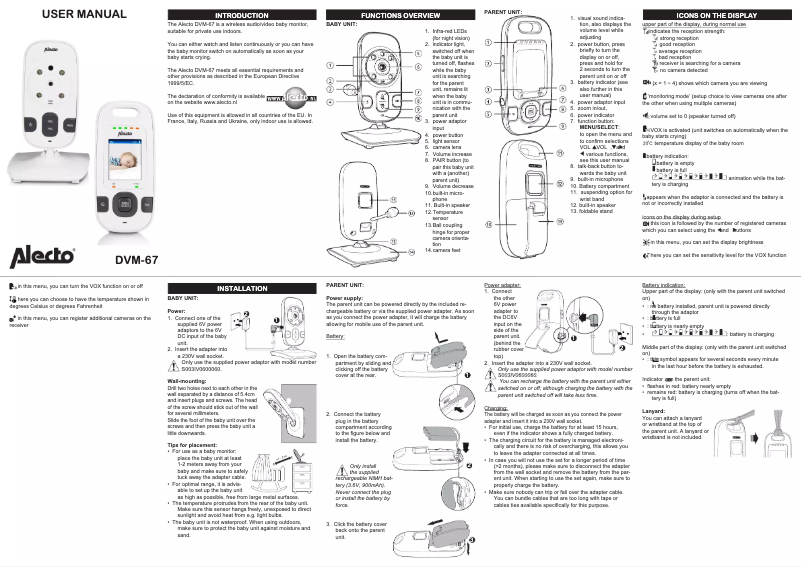 Página 1 del manual Manual de usuario Alecto DVM-671