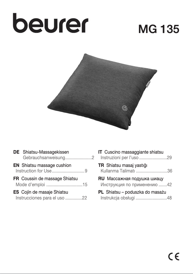 Imagen de la primera página del manual del dispositivo MG 135