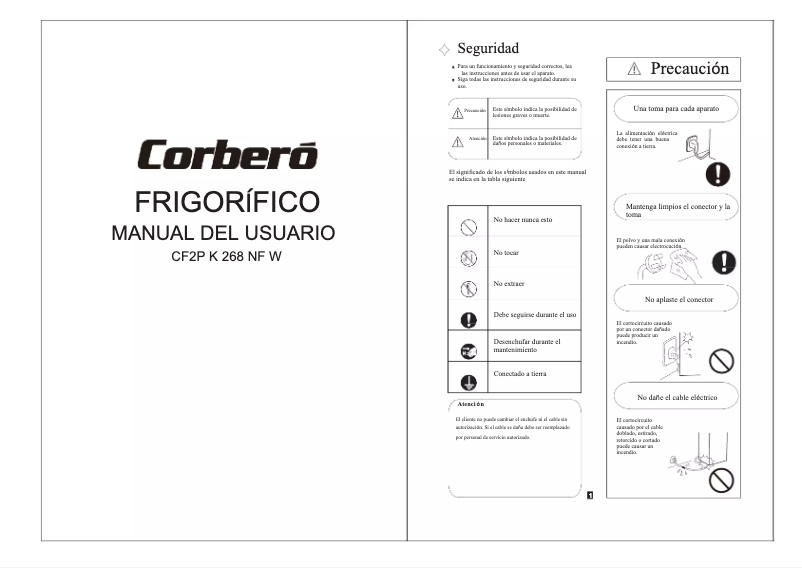 Imagen de la primera página del manual del dispositivo CF2PK268NFW