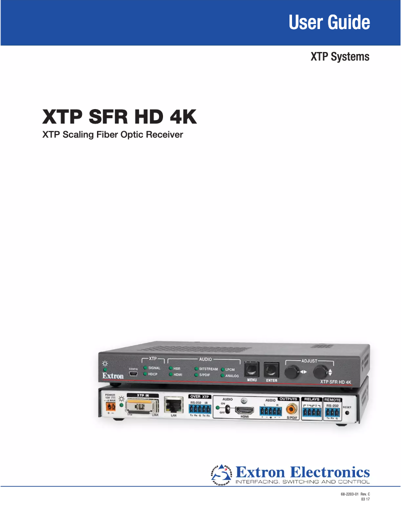 Página 1 del manual Manual de usuario Extron XTP SFR HD 4K MM