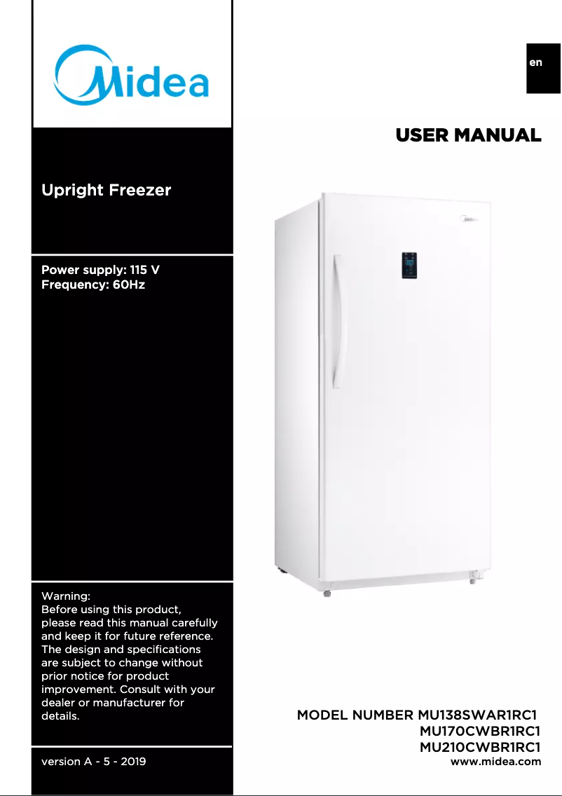 Página 1 del manual Manual de usuario Midea MU138SWAR1RC1