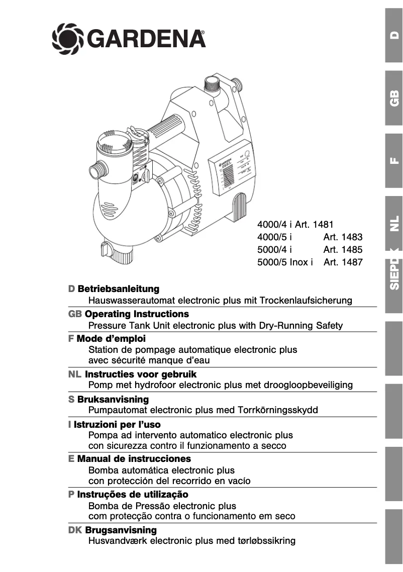 Página nº 1 - Manual de usuario Gardena 4000/4