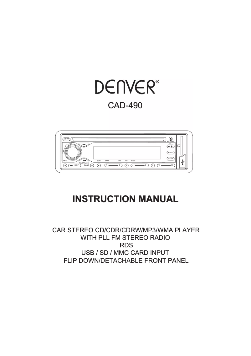 Página nº 1 - Manual de usuario Denver CAD-490