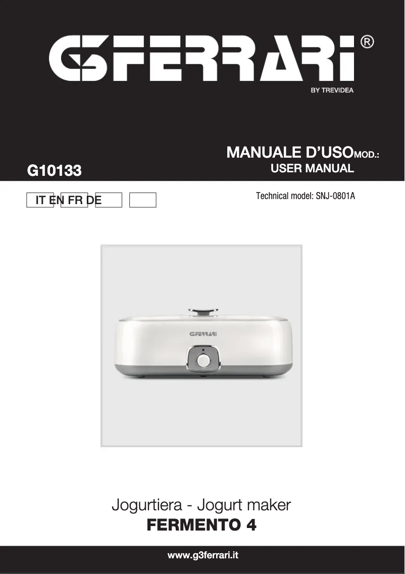 Imagen de la primera página del manual del dispositivo Fermento 4 G10133