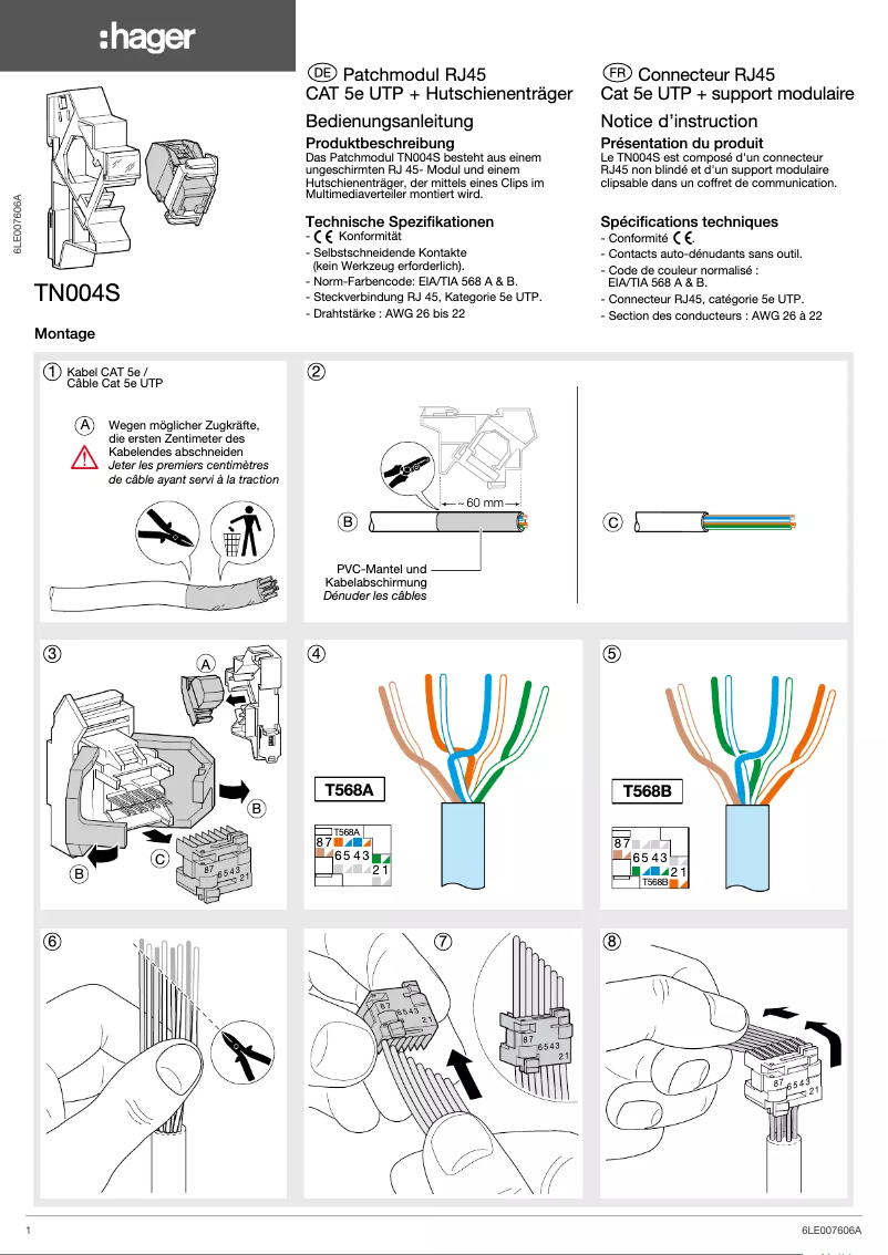 Página 1 del manual Manual de usuario Hager TN004S