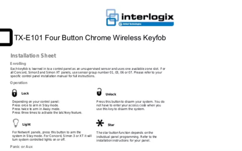 Página 1 del manual Manual de usuario Interlogix TX-E101