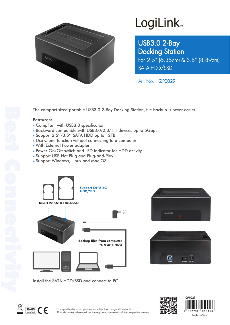 Imagen de la primera página del manual del dispositivo QP0029