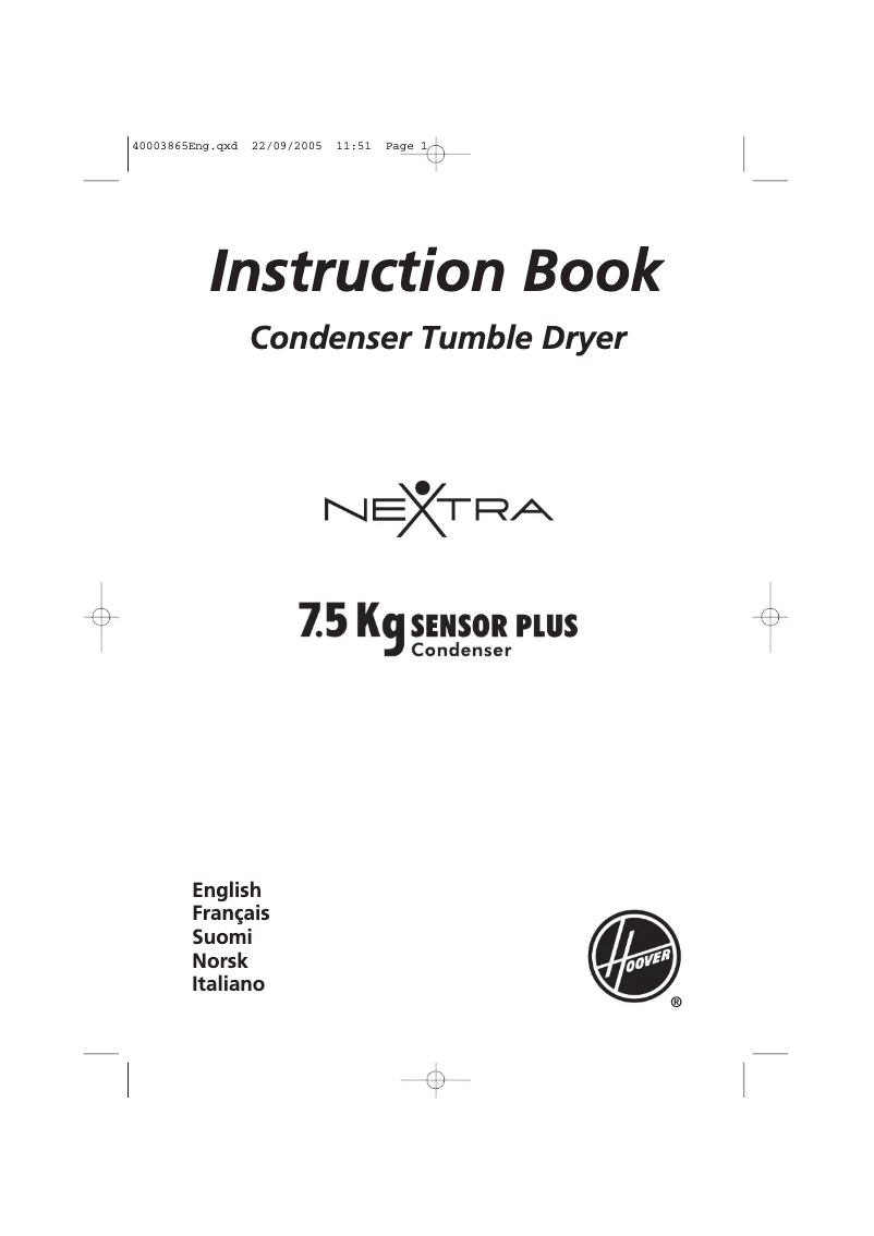 Página 1 del manual Manual de usuario Hoover HNC 485T-86