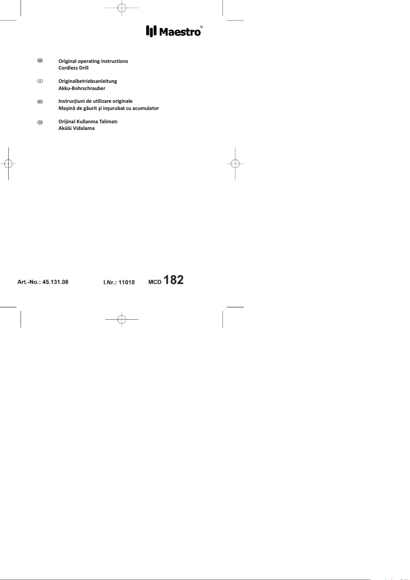 Imagen de la primera página del manual del dispositivo MCD 182