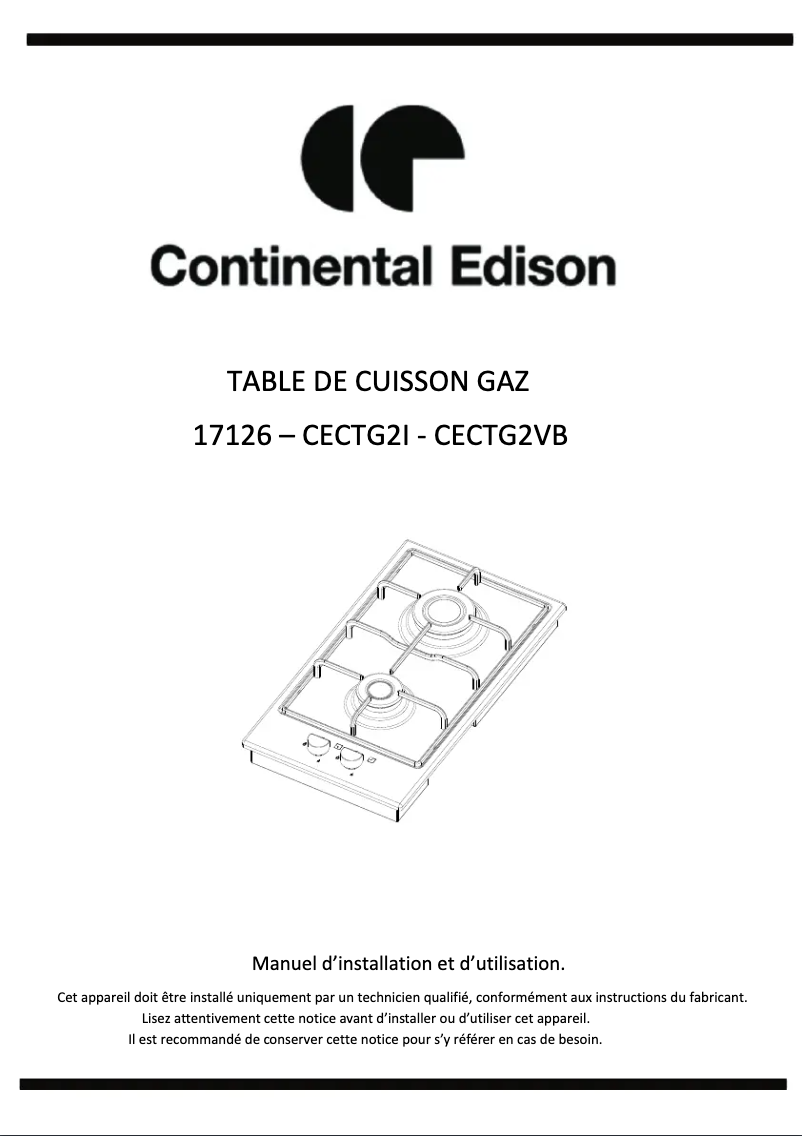 Página 1 del manual Manual de usuario Continental Edison CECTG2VB