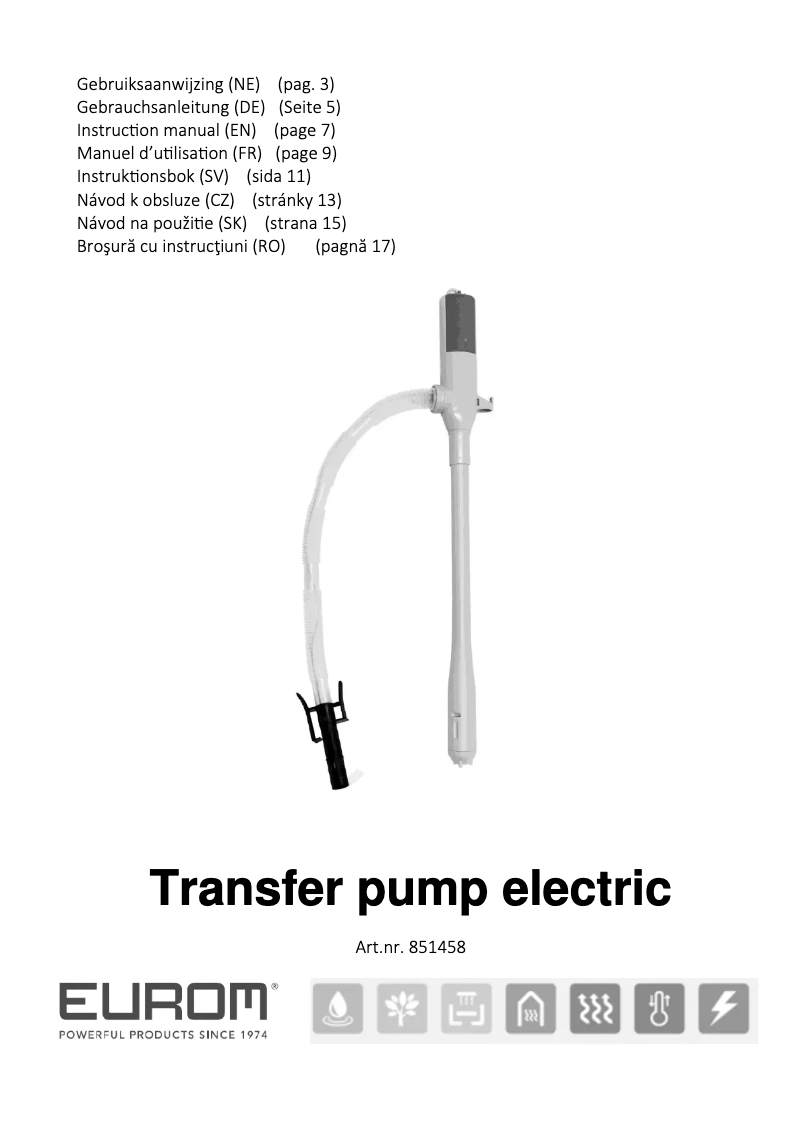 Página 1 del manual Manual de usuario Eurom Transfer pump
