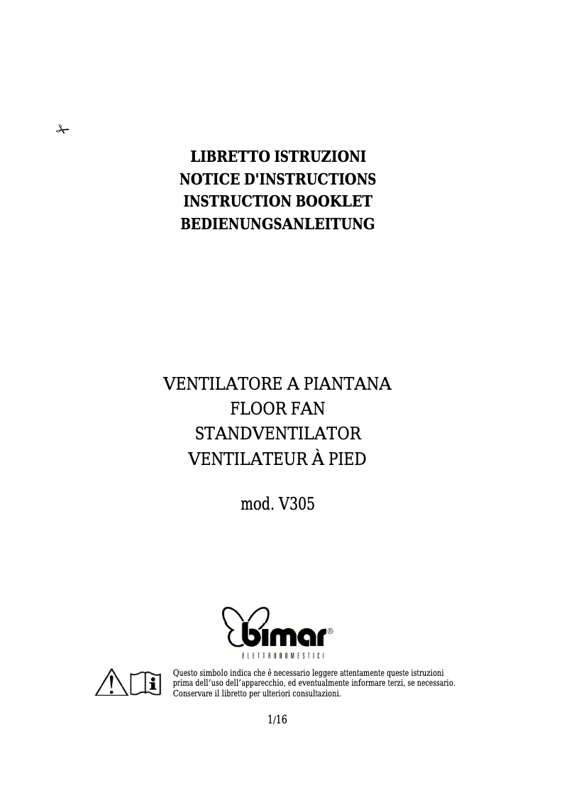 Imagen de la primera página del manual del dispositivo V305