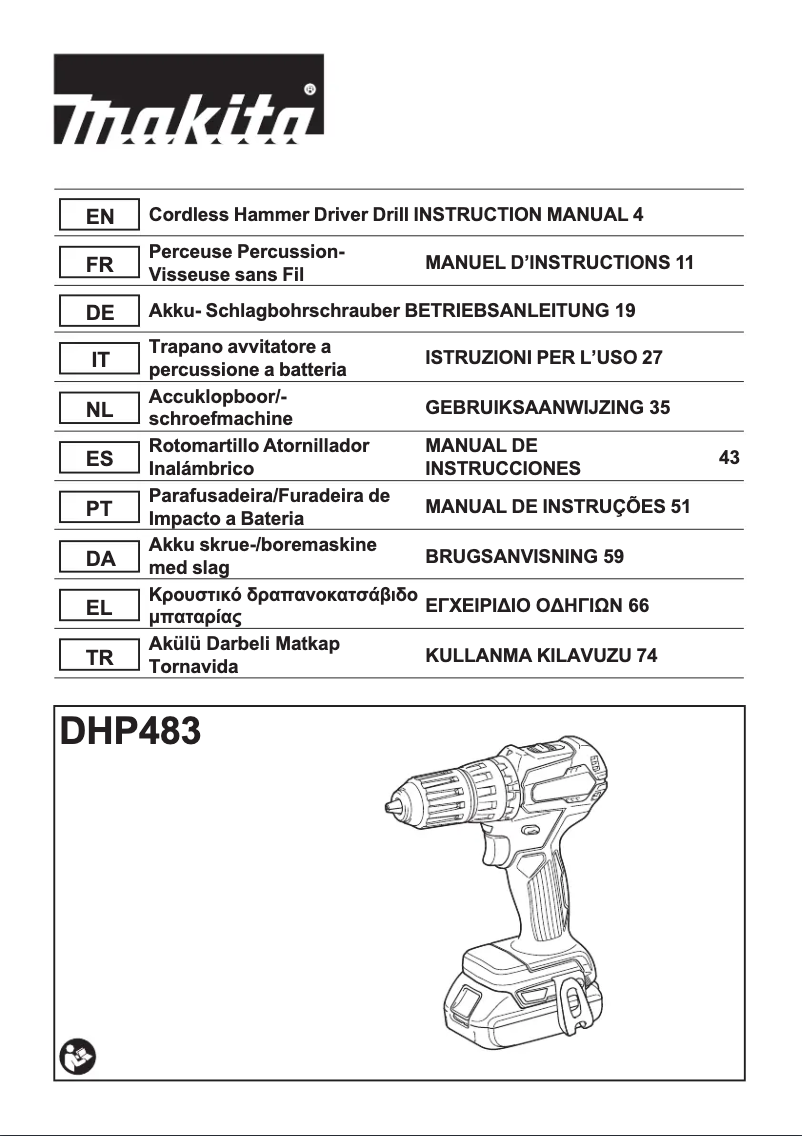 Página 1 del manual Manual de usuario Makita DHP483