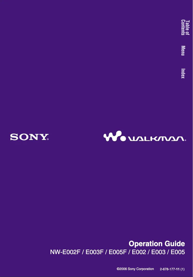 Página 1 del manual Manual de usuario Sony Walkman NW-E005