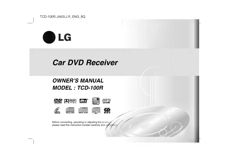 Imagen de la primera página del manual del dispositivo TCD-100R