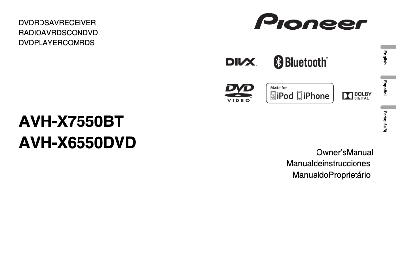 Página nº 1 - Manual de usuario Pioneer AVH-X7550BT