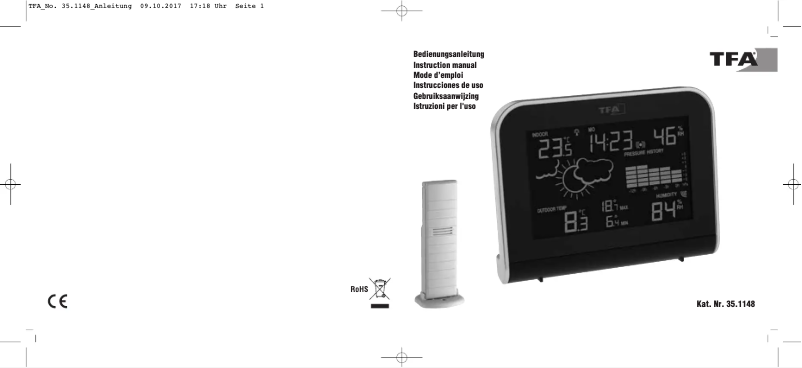 Página nº 1 - Manual de usuario TFA Sphere 35.1148.01.IT