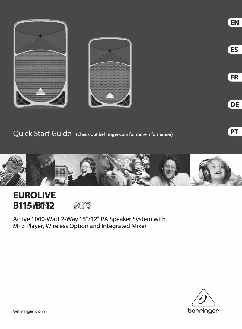 Imagen de la primera página del manual del dispositivo EuroLive B112MP3