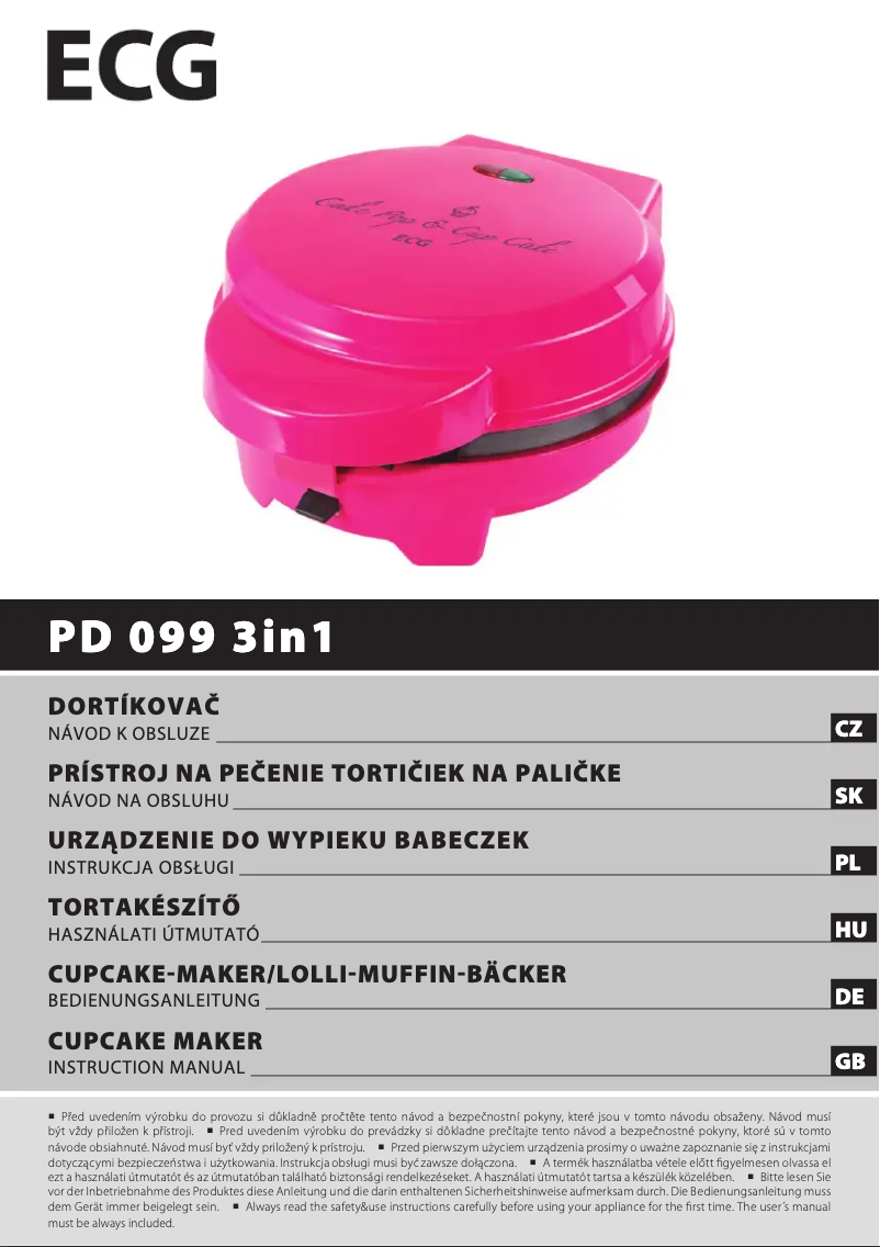 Página 1 del manual Manual de usuario ECG PD 099 3in1
