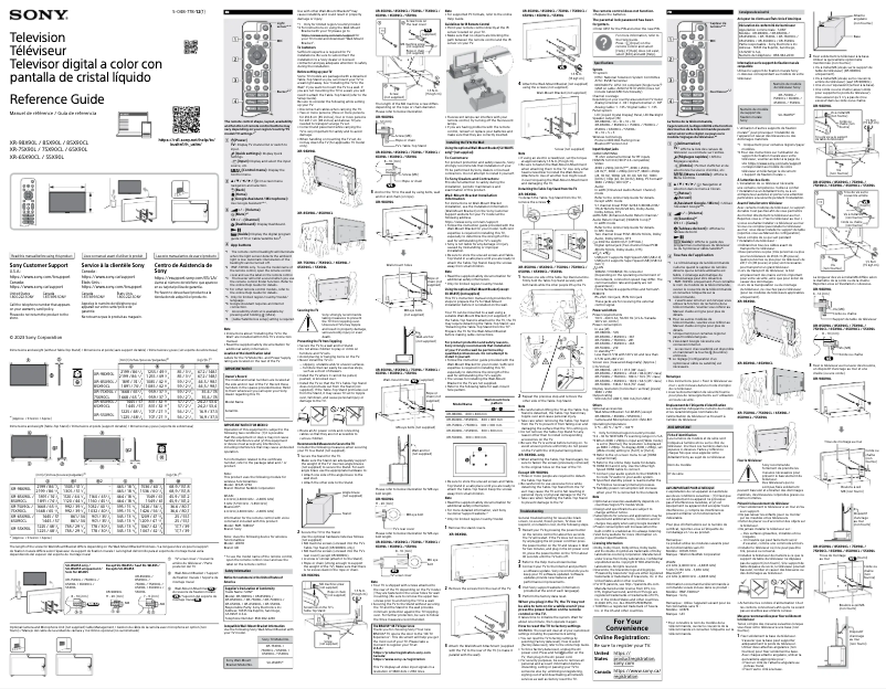 Imagen de la primera página del manual del dispositivo XR-85X90CL
