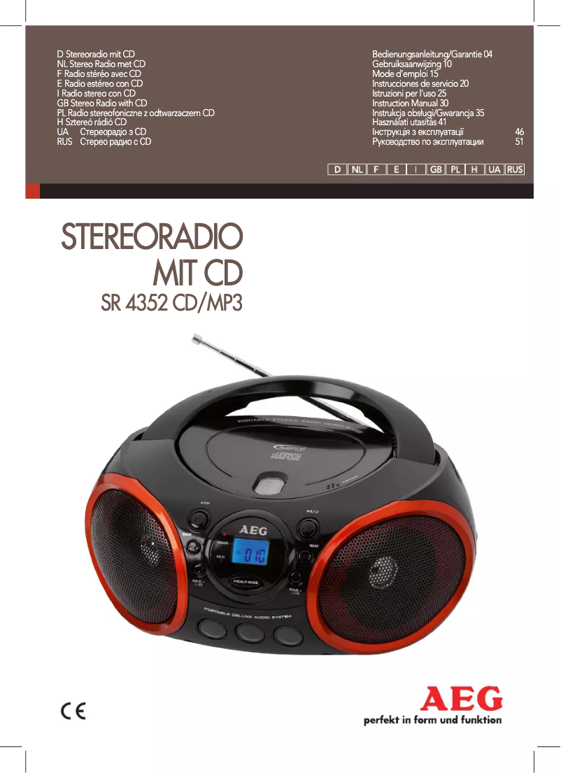 Imagen de la primera página del manual del dispositivo SR 4352 CD/MP3