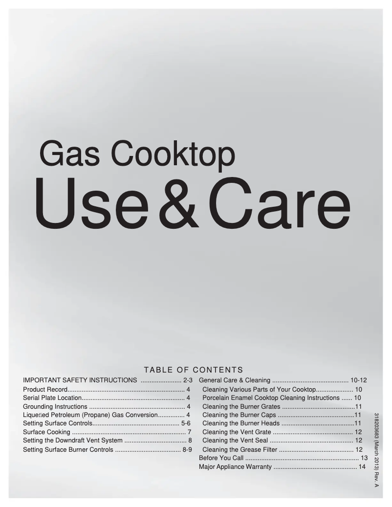 Página 1 del manual Manual de usuario Frigidaire RC30DG60PS