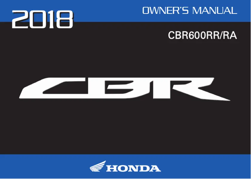 Imagen de la primera página del manual del dispositivo CBR600RR (2018)