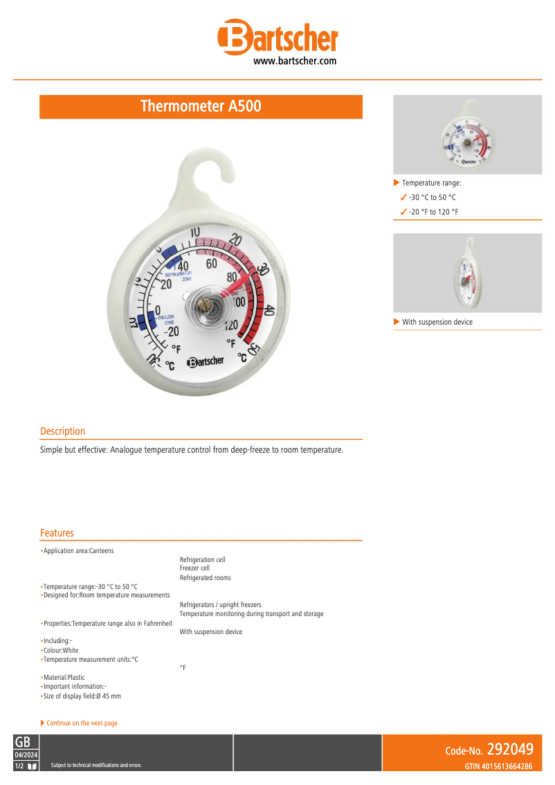 Imagen de la primera página del manual del dispositivo A500