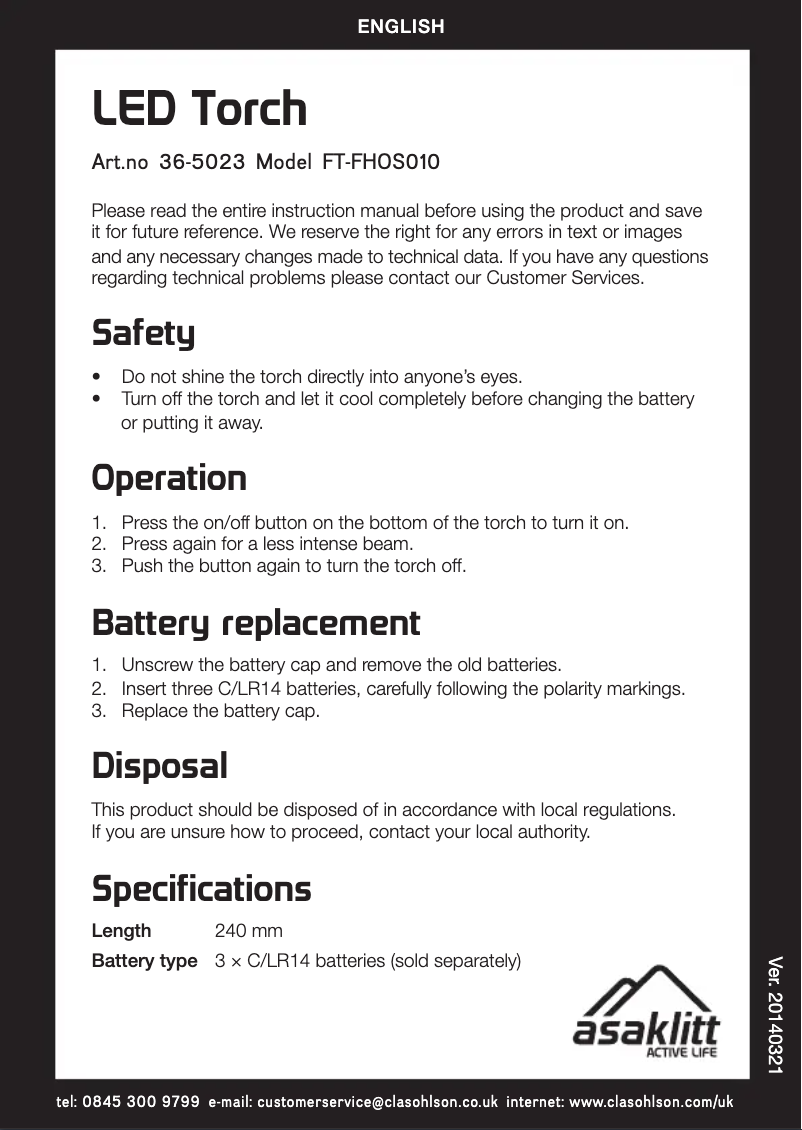 Imagen de la primera página del manual del dispositivo FT-FHOS010