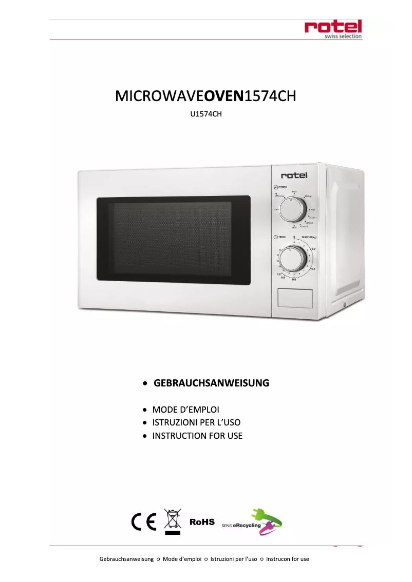 Imagen de la primera página del manual del dispositivo U1574CH