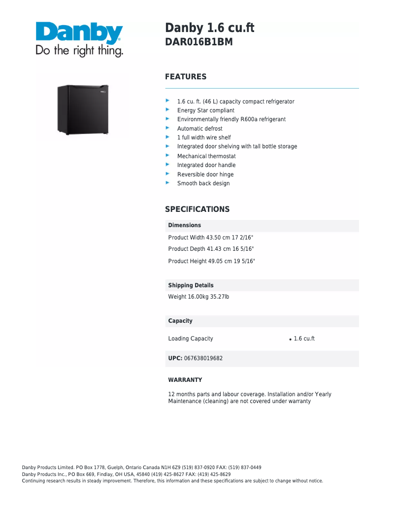 Imagen de la primera página del manual del dispositivo DAR016B1BM