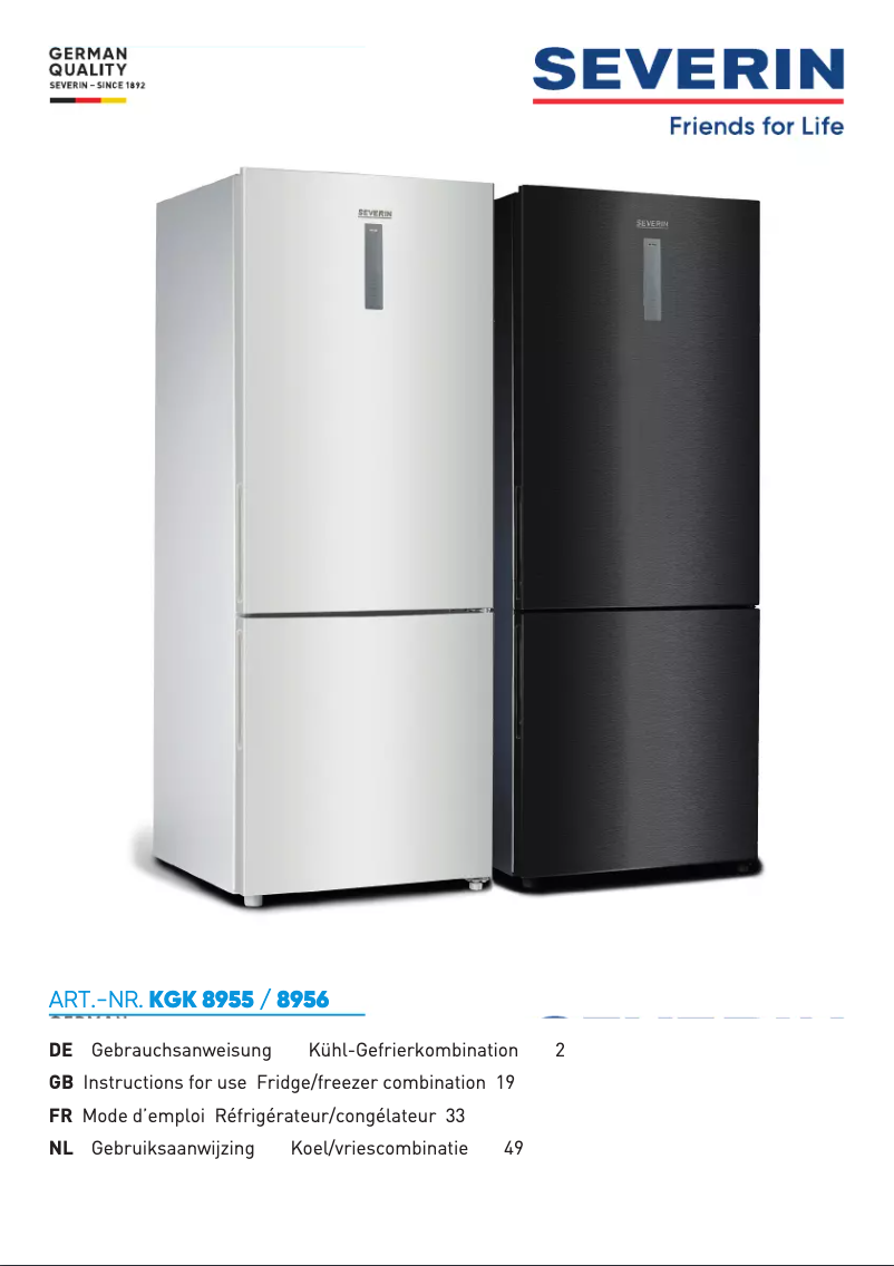 Imagen de la primera página del manual del dispositivo KGK 8955