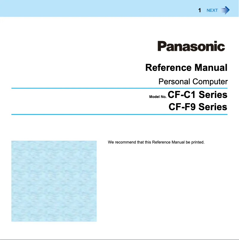Imagen de la primera página del manual del dispositivo Toughbook C1