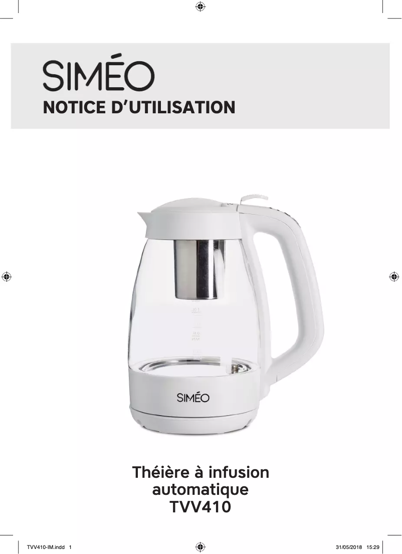 Imagen de la primera página del manual del dispositivo TVV410