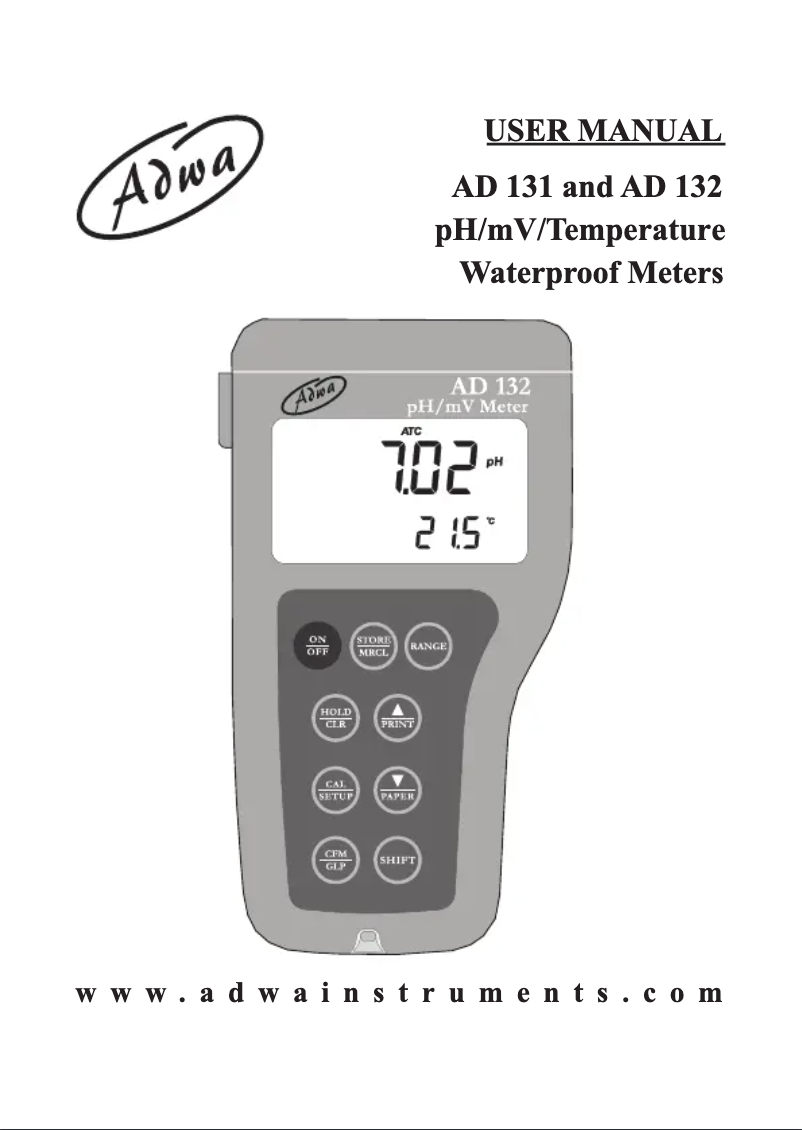 Imagen de la primera página del manual del dispositivo AD131