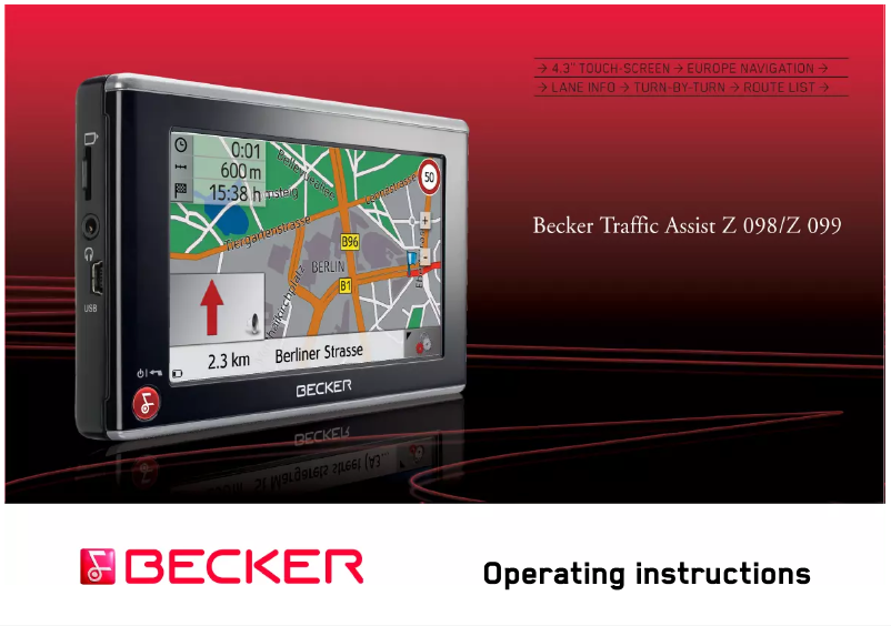 Página 1 del manual Manual de usuario Becker Traffic Assist z 099