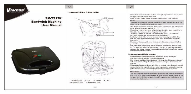 Página 1 del manual Manual de usuario Vakoss SM-T715K